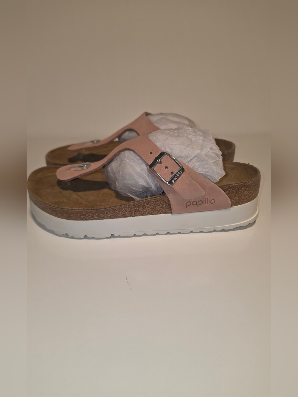 Papillio Birkenstock Gizeh Platform Sandals Blush Pink Size 38 - Picture 11 of 16